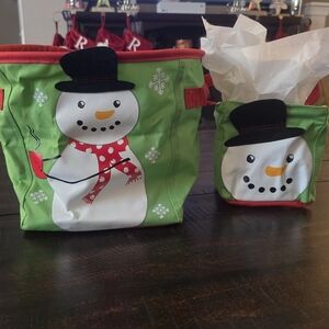 Thirty-One Snowman Mini Storage Bin & Little Carry All 2pc set in Cool Cutie